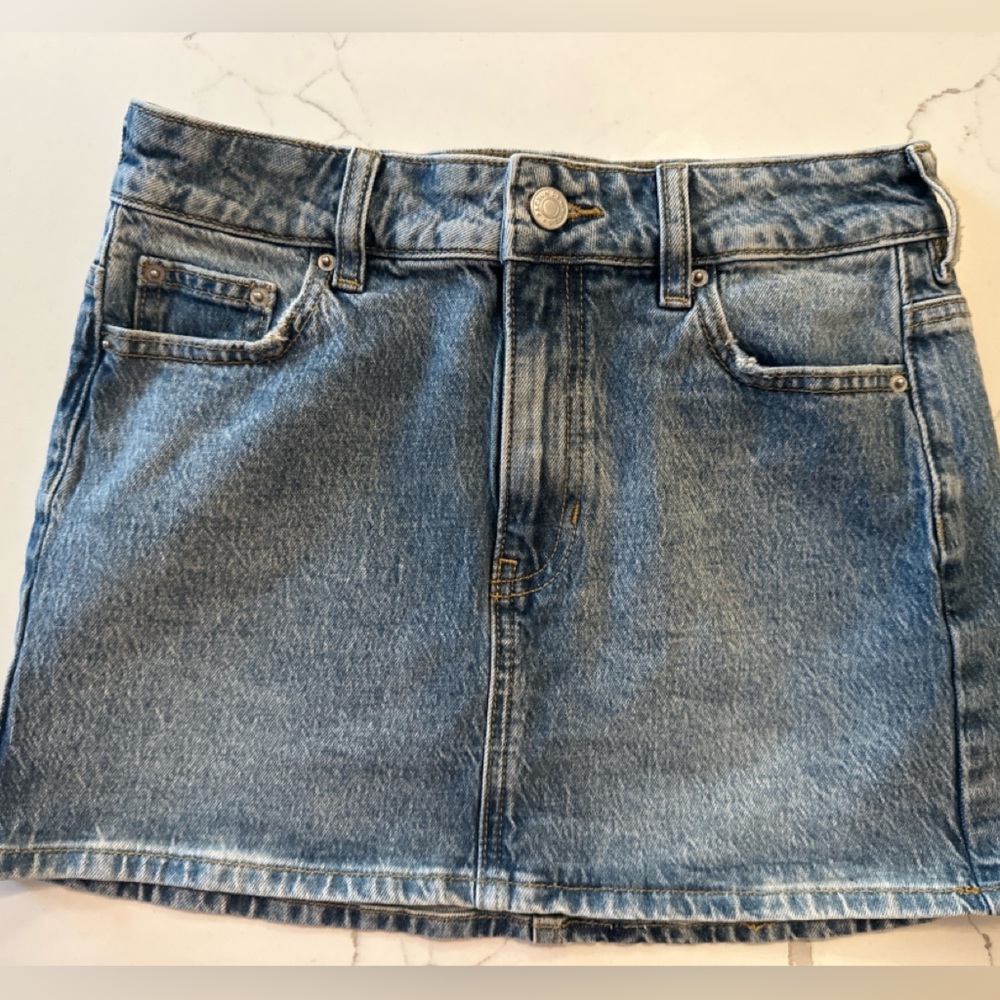 PacSun Denim Mini Skirt Size 25 Light Wash High Rise Festival Western